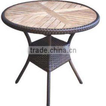 teak wood outdoor rattan table hot sale