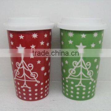 christmas mug with silicone lid