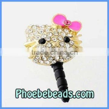 Wholesale Cartoon Pink Hello Kitty 3.5mm Ear Cap For Phone Dustproof Jack Plug Anti Dust Accessories MDP-M06A