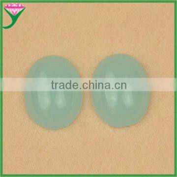 wholesale light green colored oval flat back glass stone cabochons