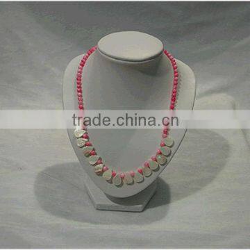 Jewelry package display necklace display|white leatherette necklace Models display rack-Gemstone jewelry Manufacturer