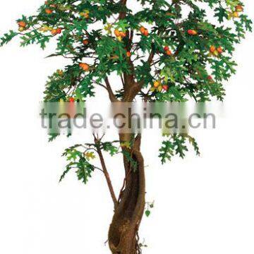 wholesale indoor decorative artificial bend oak tree with acorns