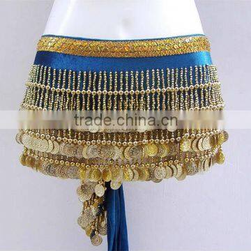 SWEGAL wholesale 3rows belly dance hip scarf dance coinbelt SGBDW13022