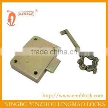 Wrought iron gate lock with one key