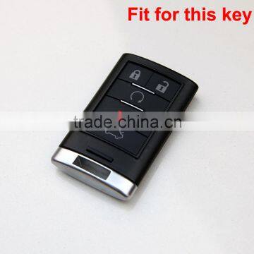 Car Leather Remote Key Cover Case Bag Holder 5 Button Protector Accessories For Cadillac XTS ATSL SLS CTS XTS SRX photo-4