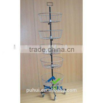 free standing iron wire floor display rack from china factory