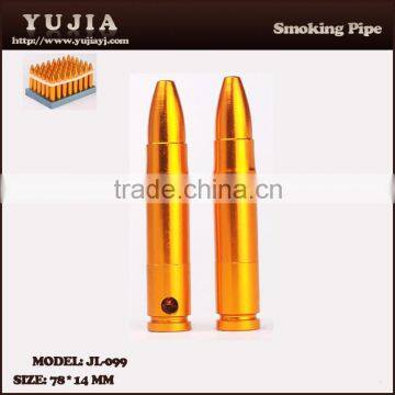 Guangzhou YuJia hot sale gold bullet style mini metal tobacco smoking pipe JL-099