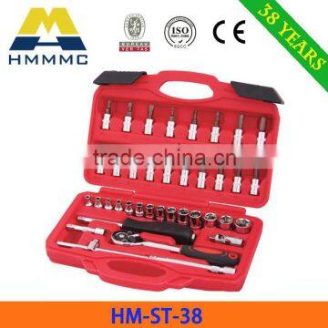 38 PCS 1/4" DR. Socket Wrench Set Chinese Professional Hand Tools Supplier