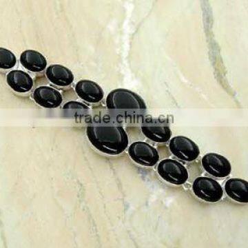 Beautiful Black Onyx ! Silver Bracelet &.925 Sterling Silver Jewelry Bracelet Wholesale Jewelry