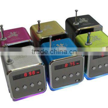 Best fm radio portable mini speaker with usb charger