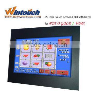 Hot selling 22 inch (16:9) IR touch monitor for POG/WMS game machine compatible protocol 3M/ELO/FUJISTU/GUNZE