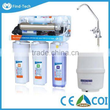 household 6 stage ro water filter with UV sterilizer lamp and direct drinking ro water purifier for home use