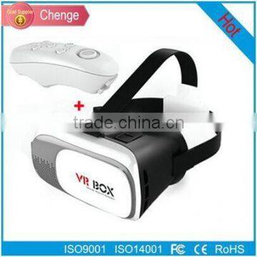 Ardboard HeadMount VR BOX 2.0 Version VR Virtual 3D Glasses + White Wireless Bluetooth Remote Controller photo-2