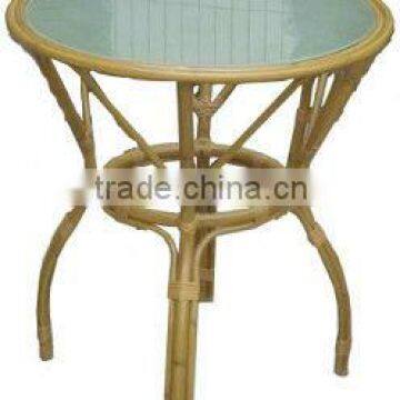 China classic bamboo aluminum glass top outdoor table