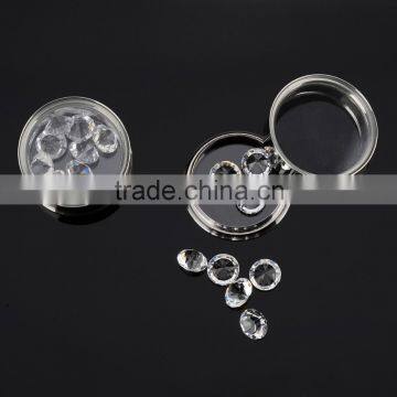 Ipink 6 Pairs Stainless Steel Movable Round Crystal Screw Ear Plugs Flesh Tunnels Stretcher Kit Gauges in Viaous Gauges Size photo-2