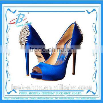 Luxury crystal diamond bride wedding shoes bling high heels for lady sexy high heels