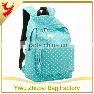 Women's Vintage Cute Polka Dot Backpack School Book Campus Bag in Canvas