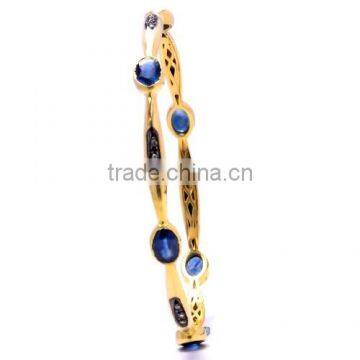 The Gopali Jewellers Blue Sapphire and Rose cut diamond Bangle Wholesale Sapphire Jewelry