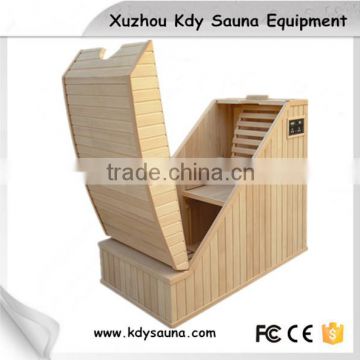 wooden half body far infrared sauna box and ozone steam sauna for sale