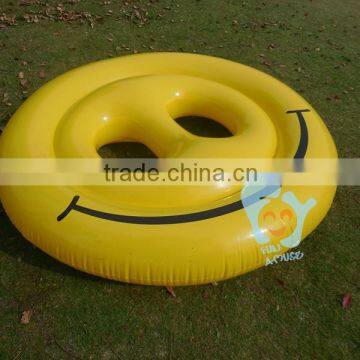 Funny outdoor smile face pool float inflatable donut in stock