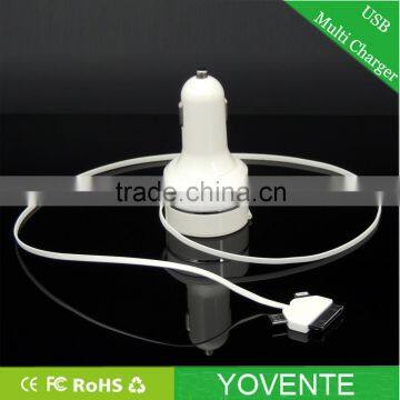 High Quality Fast Delivery promotional usb mini car charger multi port with cable