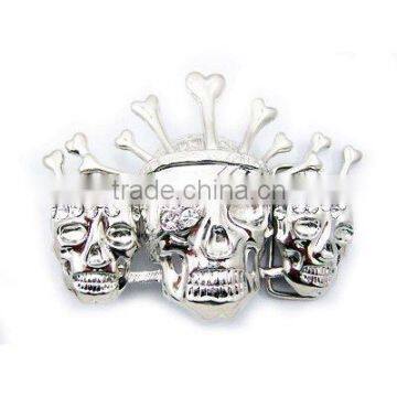 skull with bone crown belt buckle ha02-28