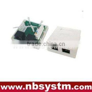 2 ports Surface Box UTP Cat5e RJ45 + RJ11 PCB jack