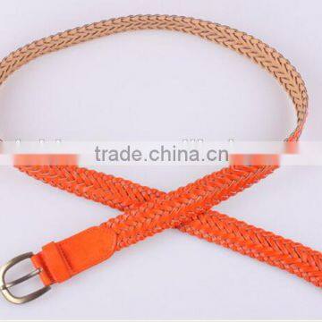 fashion new style ladies women casual all-match extra long braided wide leather waist belt for garment decoration