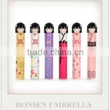 Windproof Folding Japanese Girl Bottle Umbrella