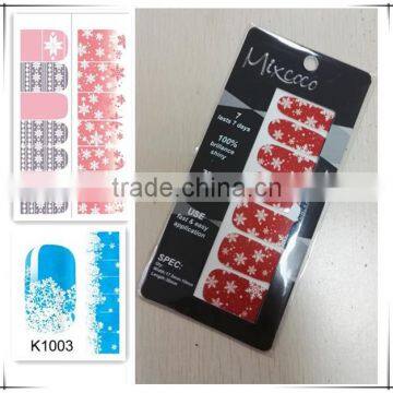 Christmas WHITE Snowflakes Design Cute red Nail Art Stickers