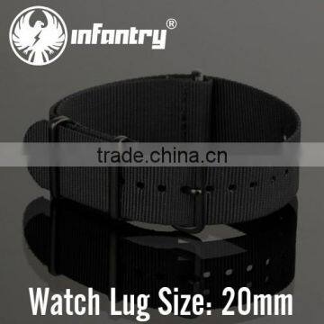 Infantry Military Nato Strong Black 20mm Nylon Black Watch Straps photo-2