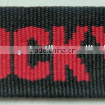 2013 new design polyester woven jacquard ribbon with letter