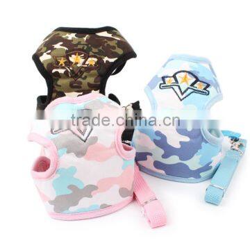 Pet PinK /Bule/Tarmac harnesses/Dog Camouflage Harnesses with Soft Mesh/Pet Dog Cat Harnesses