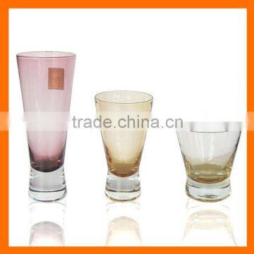 Hand blown colored glass cups,tumblers,shot glass