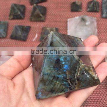 Natural High Quality Labradorite Stone Pyramid Decor photo-3