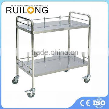 Hospital Medical 2 Layers Stainless Steel Cheap Dressing Trolley