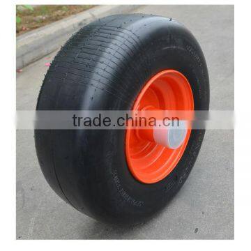 13 x5.00-6 flat free rubber wheel with smooth tread for zero turn radius commercial mowers