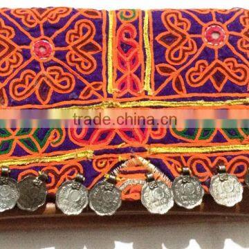 Multi Color Tribal Gypsy Hippie Vintage Banjara Clutch Purse Vintage coins decoration Beautiful Bag