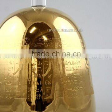 Egyptain Engraved 24k Gold Quartz Crystal Singing Bowls With Handle
