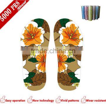 Splendid Plants design transferred printing film for ladies sandals ornament