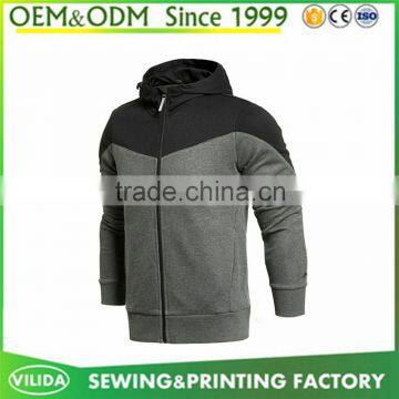 Custom plain zip up black man neoprene jacket casual varsity jacket