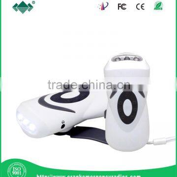 Wholesale dynamo power torch with radio + headphone headset