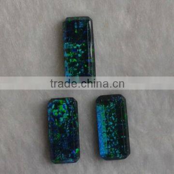 11*22mm rectangular synthetic opal with rock crystal cabochon for fine jewelry