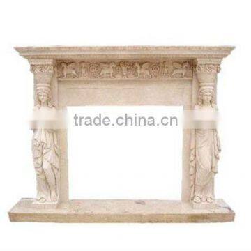 Stone Carving Mantel Fireplace