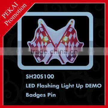 Christmas LED flashing light up DEMO plastic badges pin