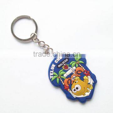 Wholesale Letter Printing Funny Soft Rubber Key Chain Metal Animal Key Ring Manufacture photo-2