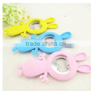 Cute rabbit design logo printed soft PVC custom pvc bottle opener