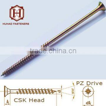 good quality phillips corss half thread flat Csk yellow zinc chipboard screws to wood