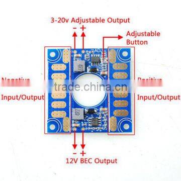 adjustable Voltage ESC Distribution Connection Board with Dual BEC Output