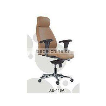 Sturdy pu and chrome metal revolving director manager chair AB-118A